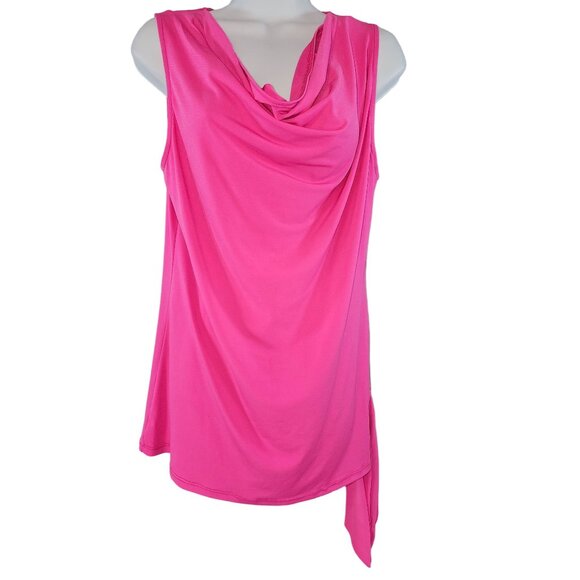 Ellen Tracy Pink Sleeveless Tunic Blouse Shirt Top Size Medium M - Picture 1 of 5